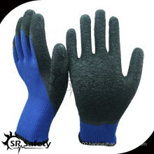 SRSAFETY 10g polyester palm coated cinkle latex construction working glove